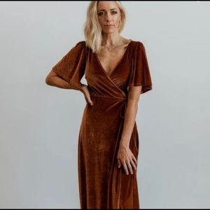 Baltic Born Meghan Velvet Wrap Maxi Dress, Spice - NWT Small
